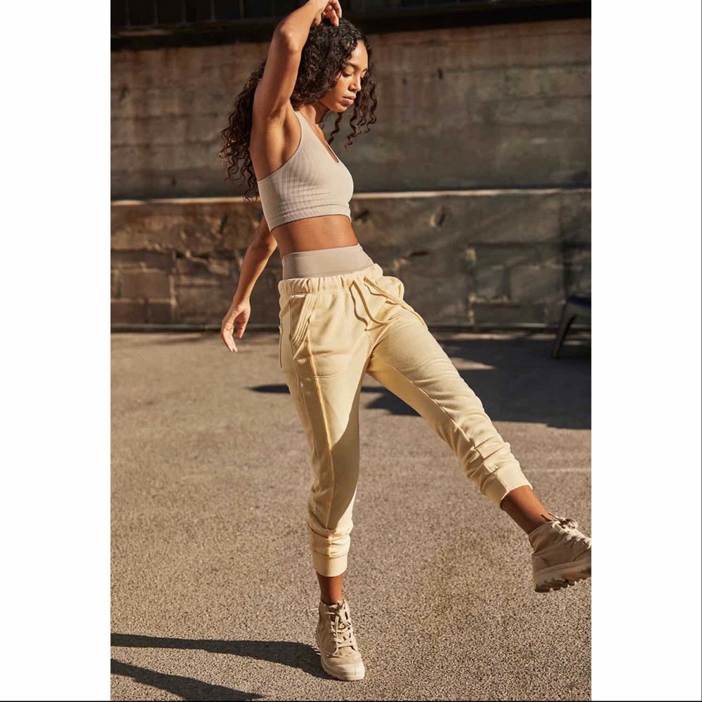 Free People Yellow Joggers Work It Out New Small